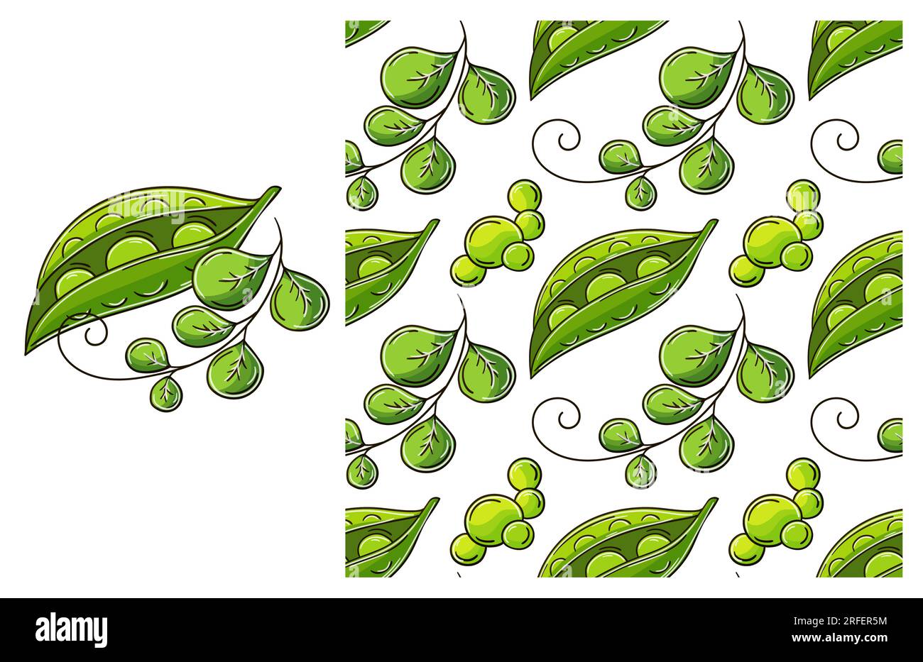 Peas Pattern Can of sweet peas Stock Vector Images - Alamy
