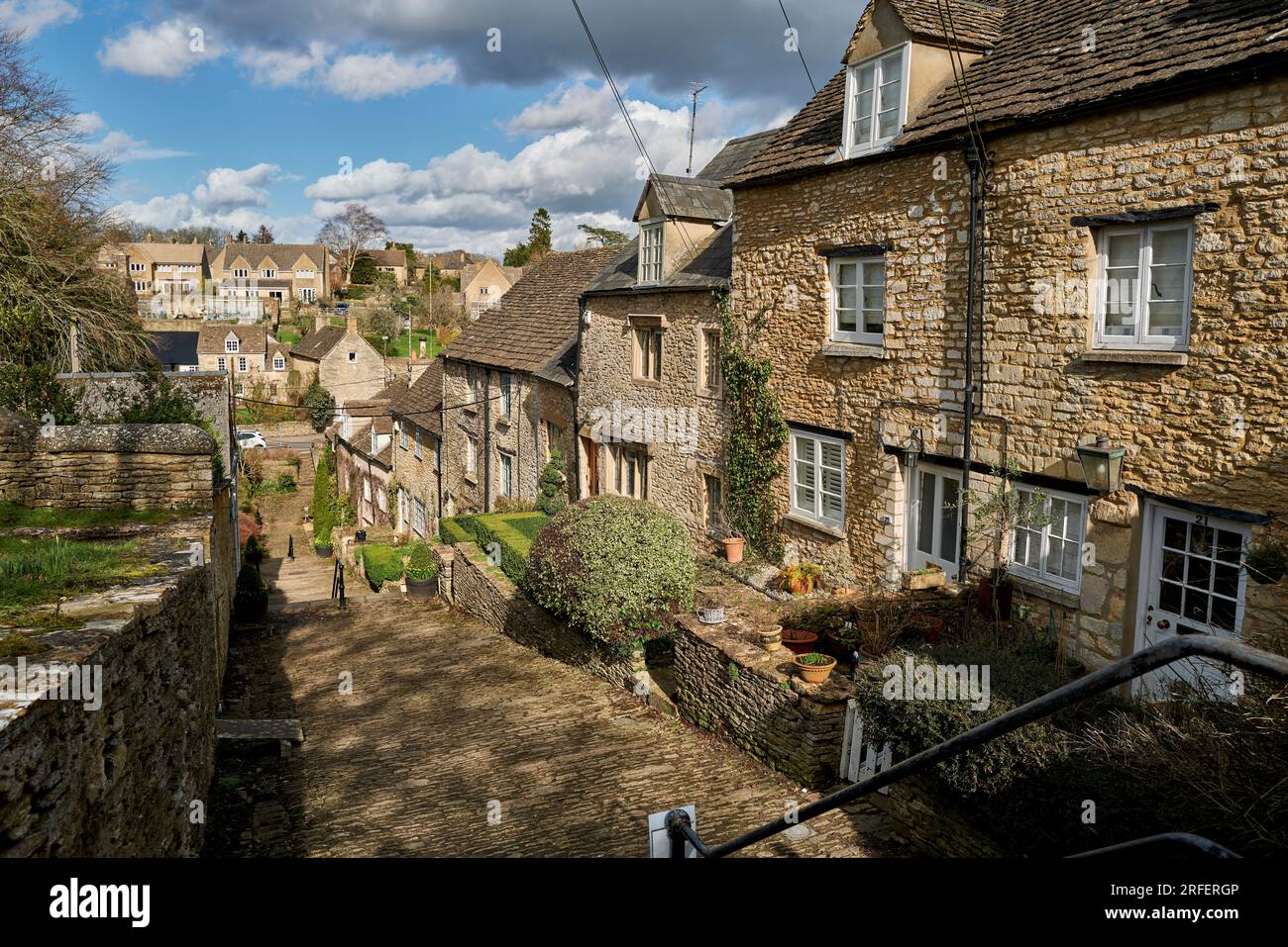 The Chipping Steps in Tetbury, Gloucestershire Stock Photo