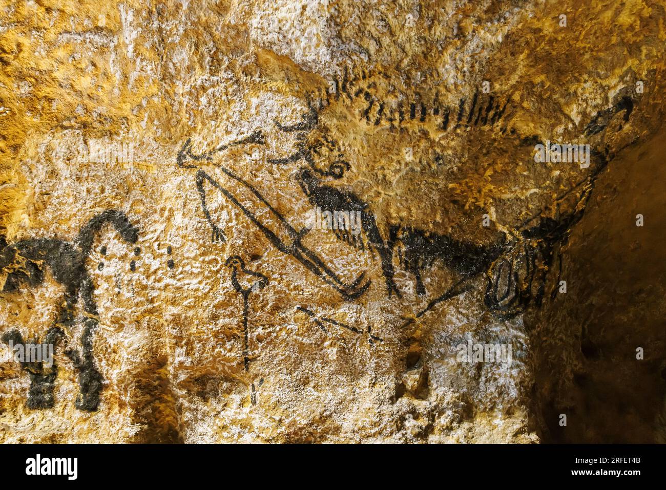 Bird Headed Man With Bison
