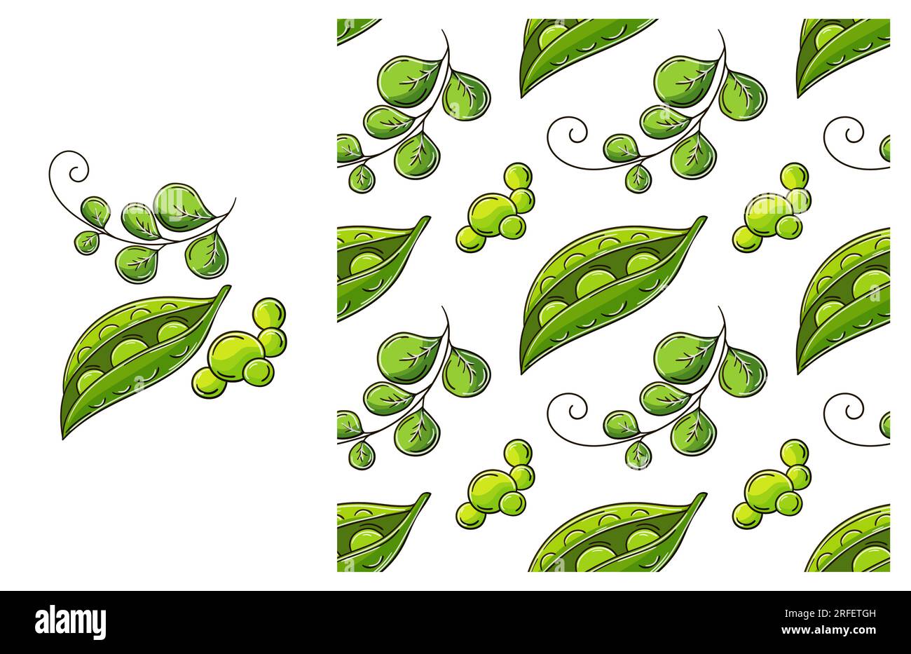 Peas Pattern Can of sweet peas Stock Vector Images - Alamy