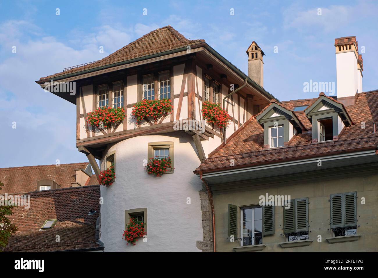 Switzerland, canton of Berne, Berne, the old town listed as World Heritage by UNESCO, Waisenhausplatz tower (Holländerturm) Stock Photo