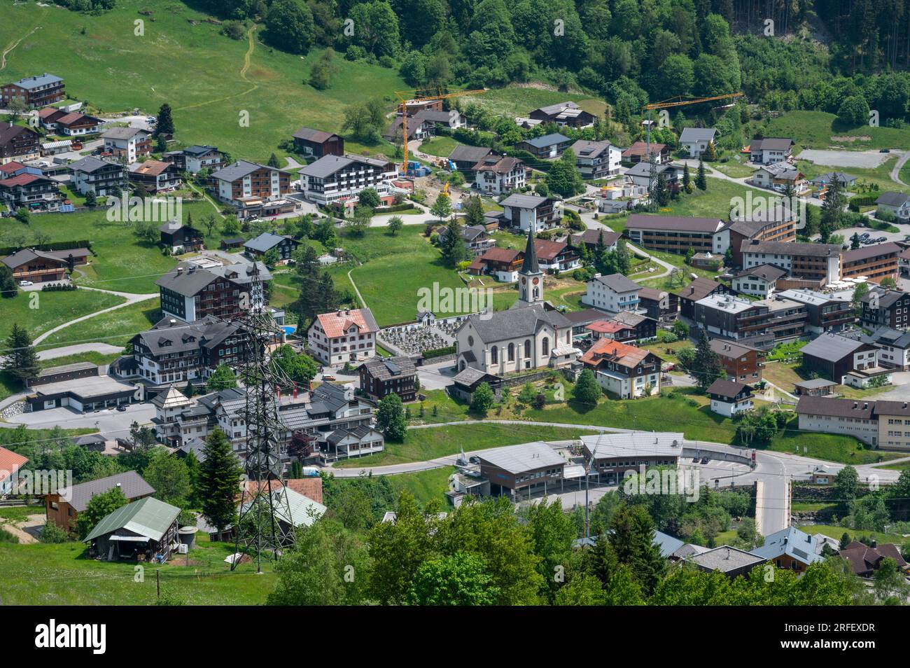 Birds eye view village spring hi-res stock photography and images - Alamy