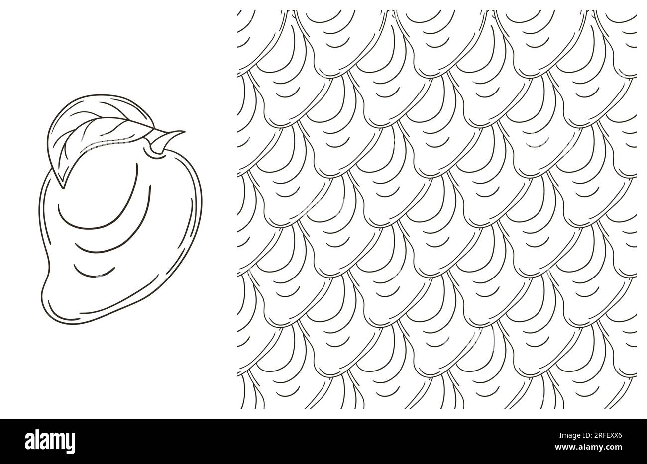 Coloring pattern for kitchen, restaurant or shop. Set in hand draw style. Mango Stock Vector