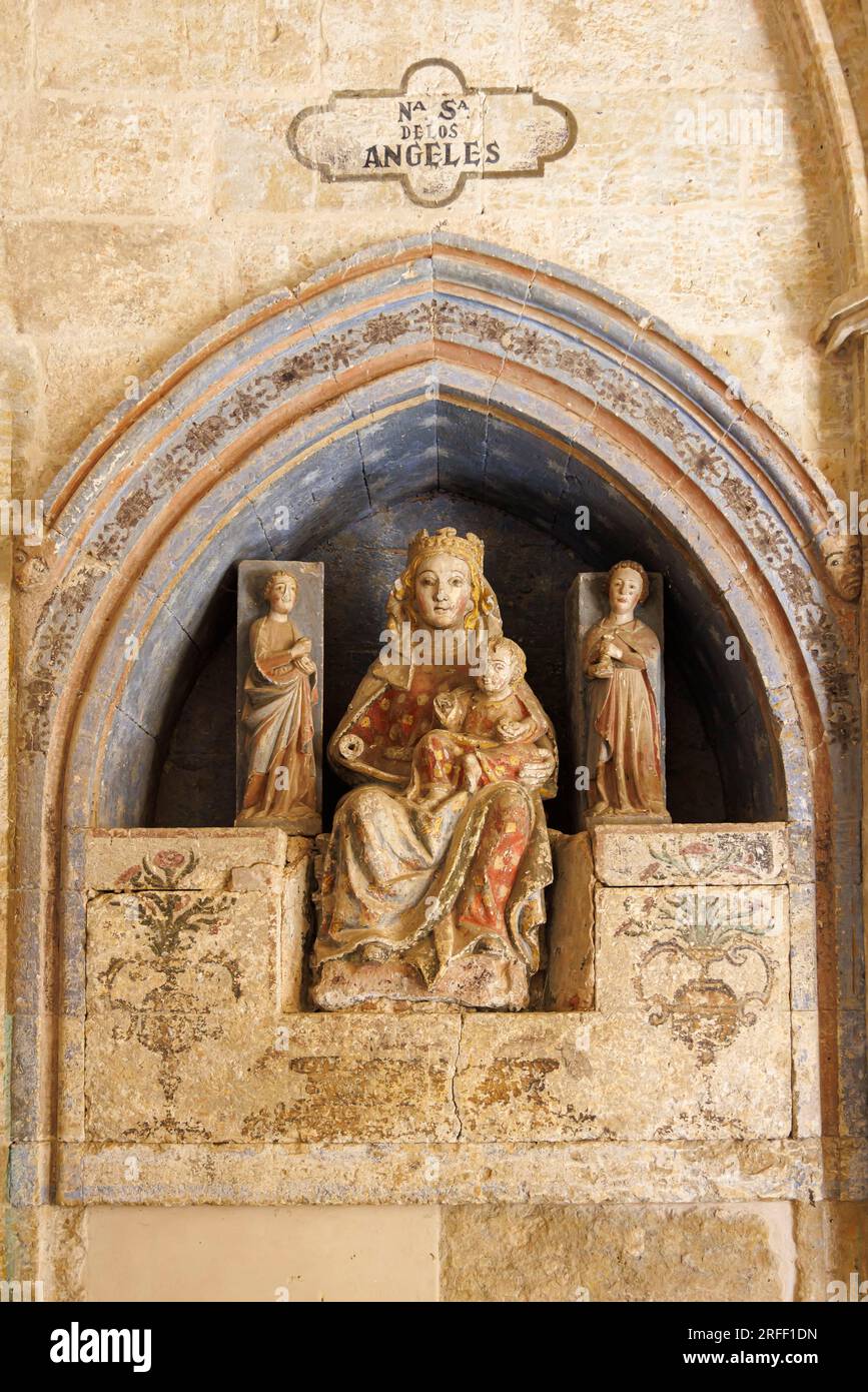 Spain, Castile and Leon, Ciudad Rodrigo, Santa Maria cathedral, Nuestra Senora de Los Angeles statue Stock Photo