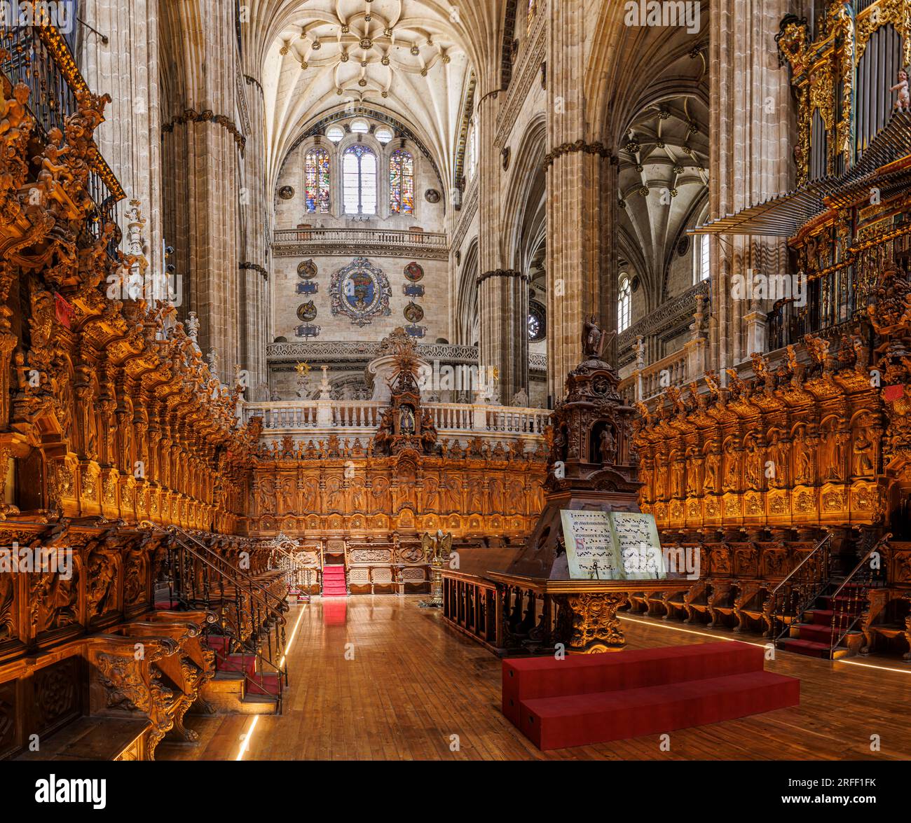 Spain, Castile and Leon, Salamanca, Old city of Salamanca listed as World Heritage by UNESCO, the New Cathedral, the stalls Stock Photo