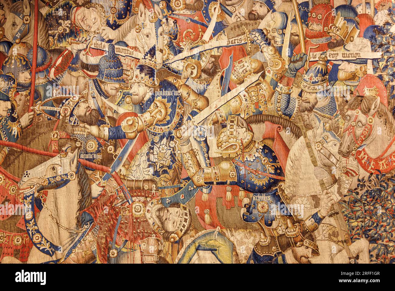 Spain, Castile and Leon, Zamora, the cathedral, Troy war tapestry Stock Photo