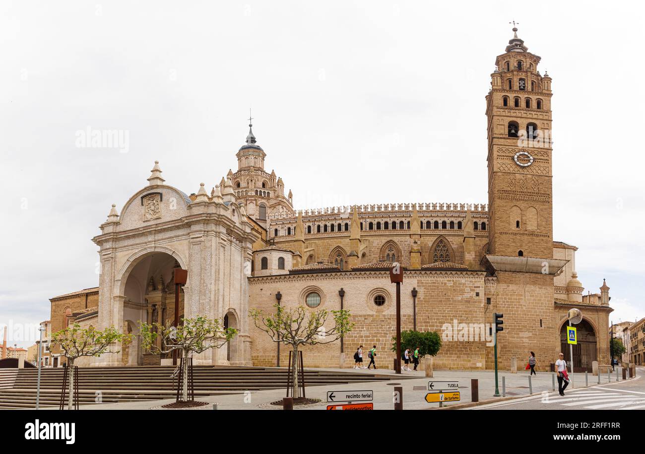 Spain, Aragon, Tarazona, Nuestra Senora de la Huerta cathedral Stock Photo