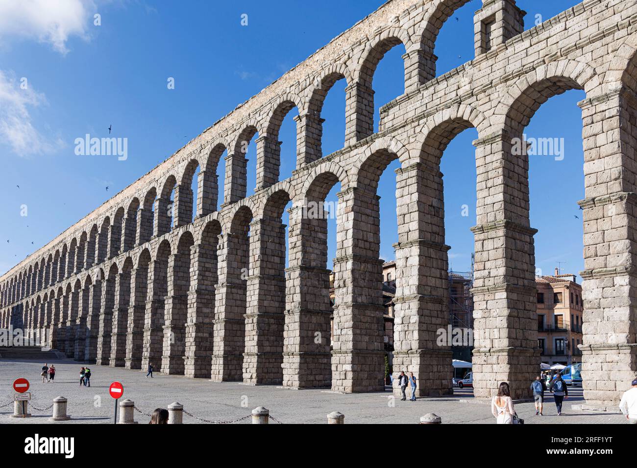 Spain, Castile and Leon, Segovia, Old Town of Segovia and its Aqueduct listed as World Heritage by UNESCO, the roman aqueduct Stock Photo