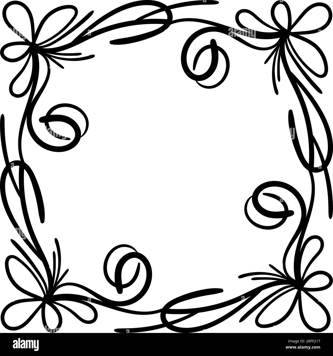 Hand drawn frame or border, Vector illustration Stock Vector Image ...
