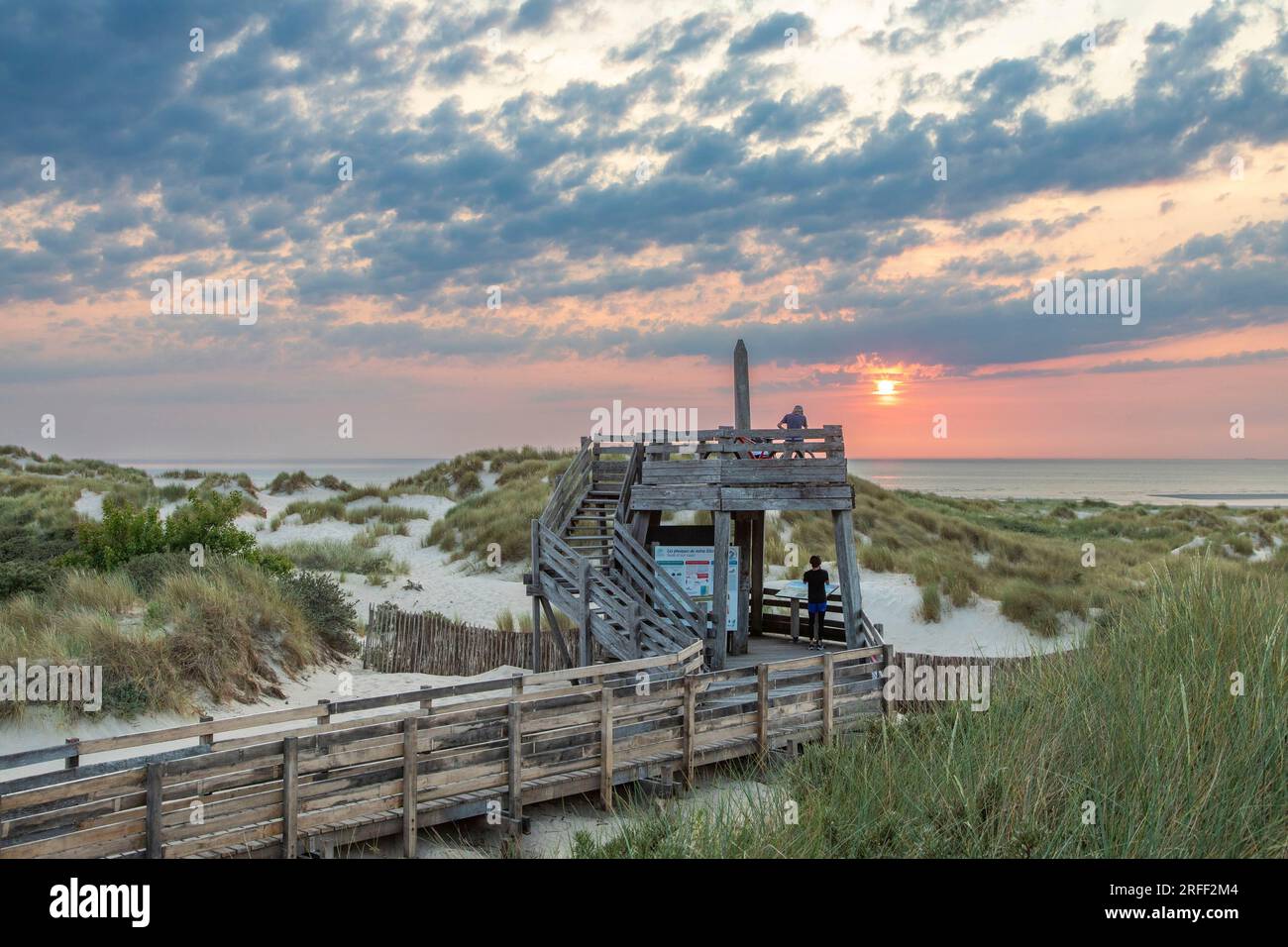 France, Pas de Calais, Cote d'Opale, Le Touquet, observatory overlooking the bay of Canche Stock Photo