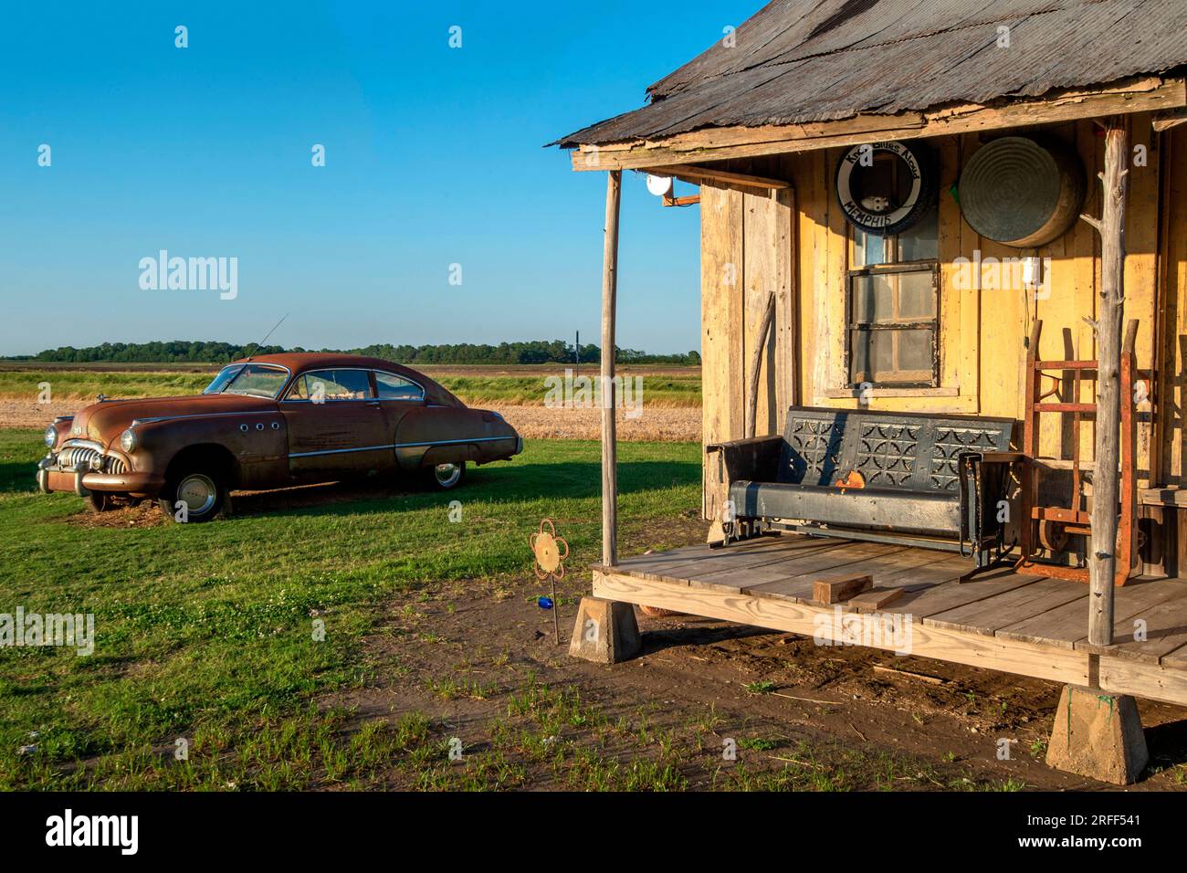 United States, Mississippi, Clarksdale, Hopson guesthouse located in a former cotton plantation, former slave houses converted into bedrooms Stock Photo