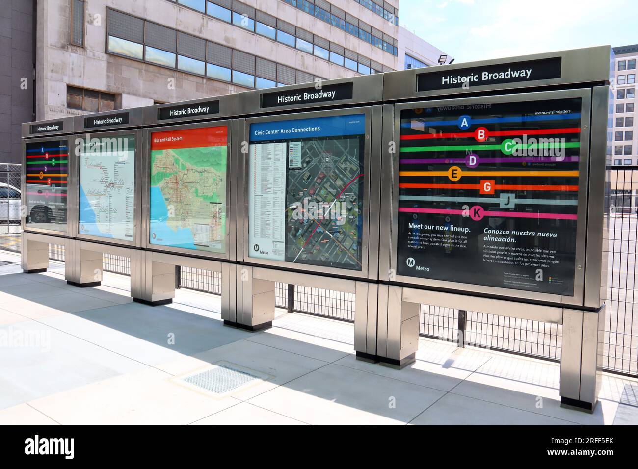 Los Angeles, California Historic Broadway Metro Rail A and E Line