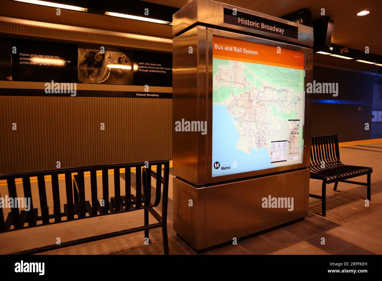 Los Angeles, California Historic Broadway Metro Rail A and E Line