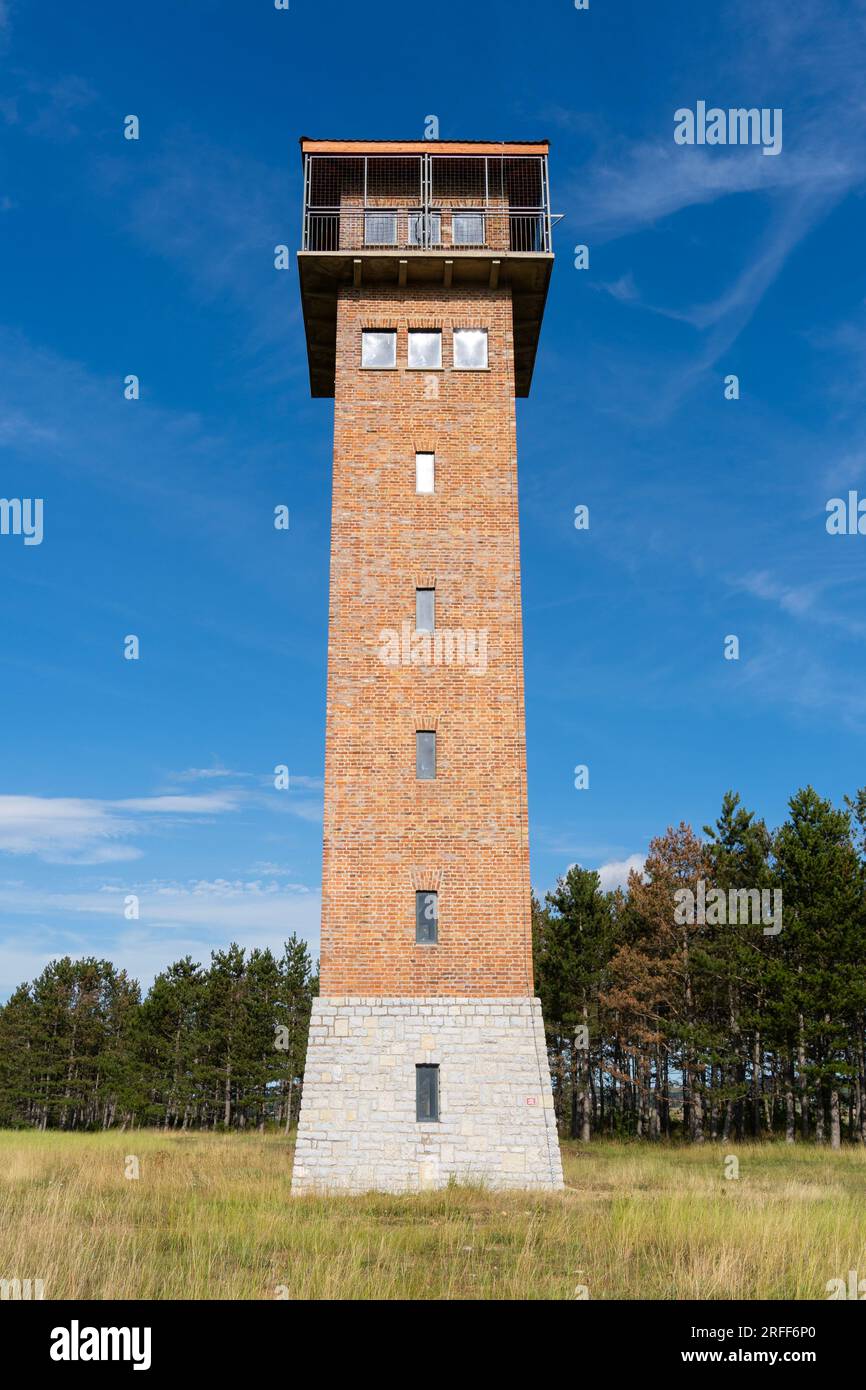 A lookout in Hungary near Veszprem, made from a former old military observation tower Stock Photo