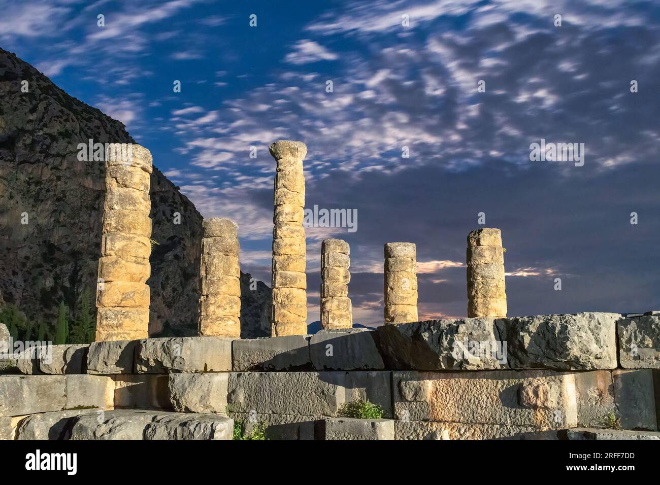 Temple of Apollo at Delphi in Greece. A famous touristic destination ...