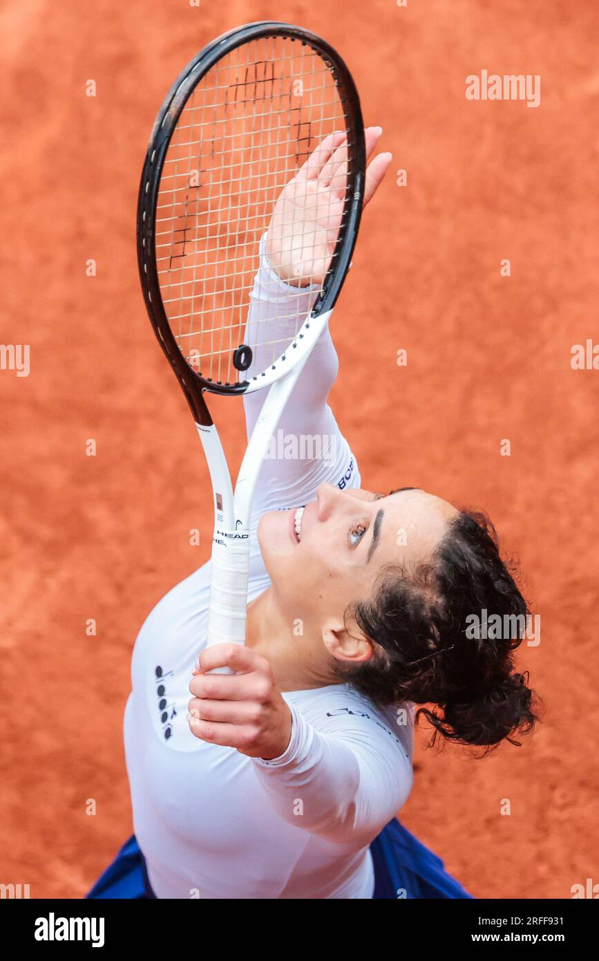 Hamburg, Germany. 27th July, 2023. Tennis player Martina Trevisan from Italy at the 2023 Hamburg European Open tennis tournament. Stock Photo