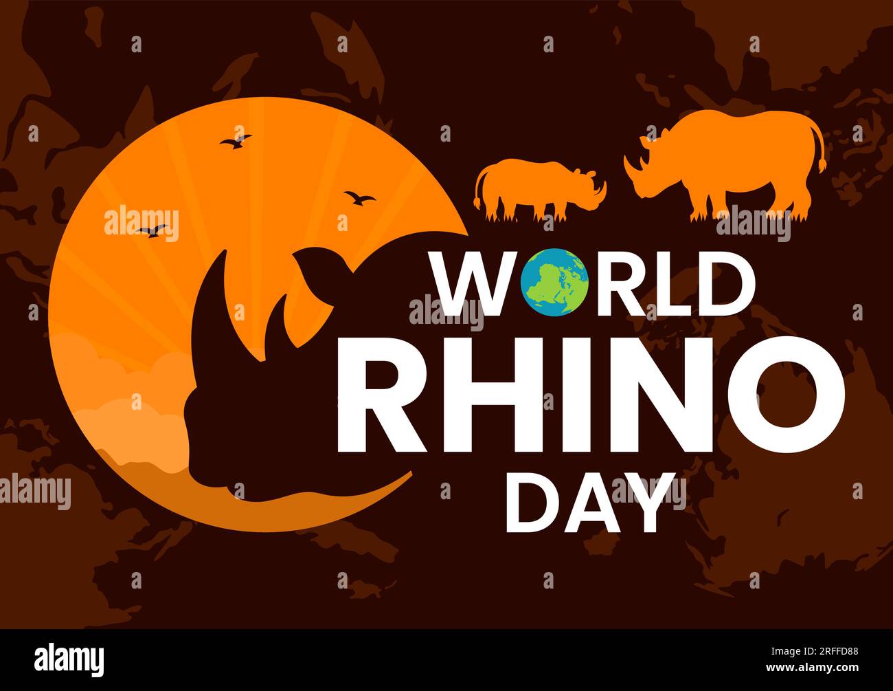 World Rhino Day Vector Illustration on 22 September for Lovers and