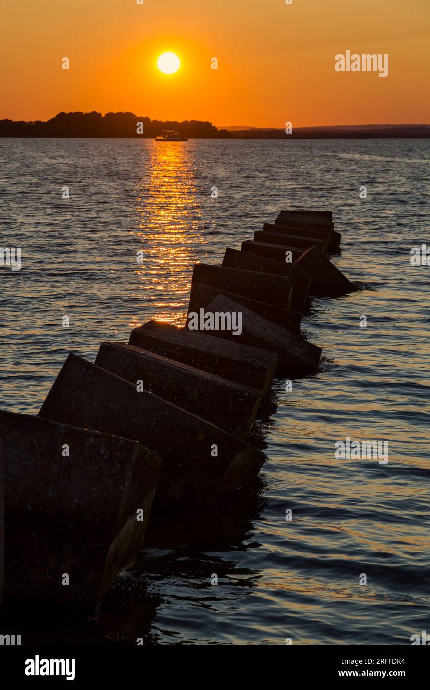 Dragons Teeth, World War II tank traps defence blocks, at Studland