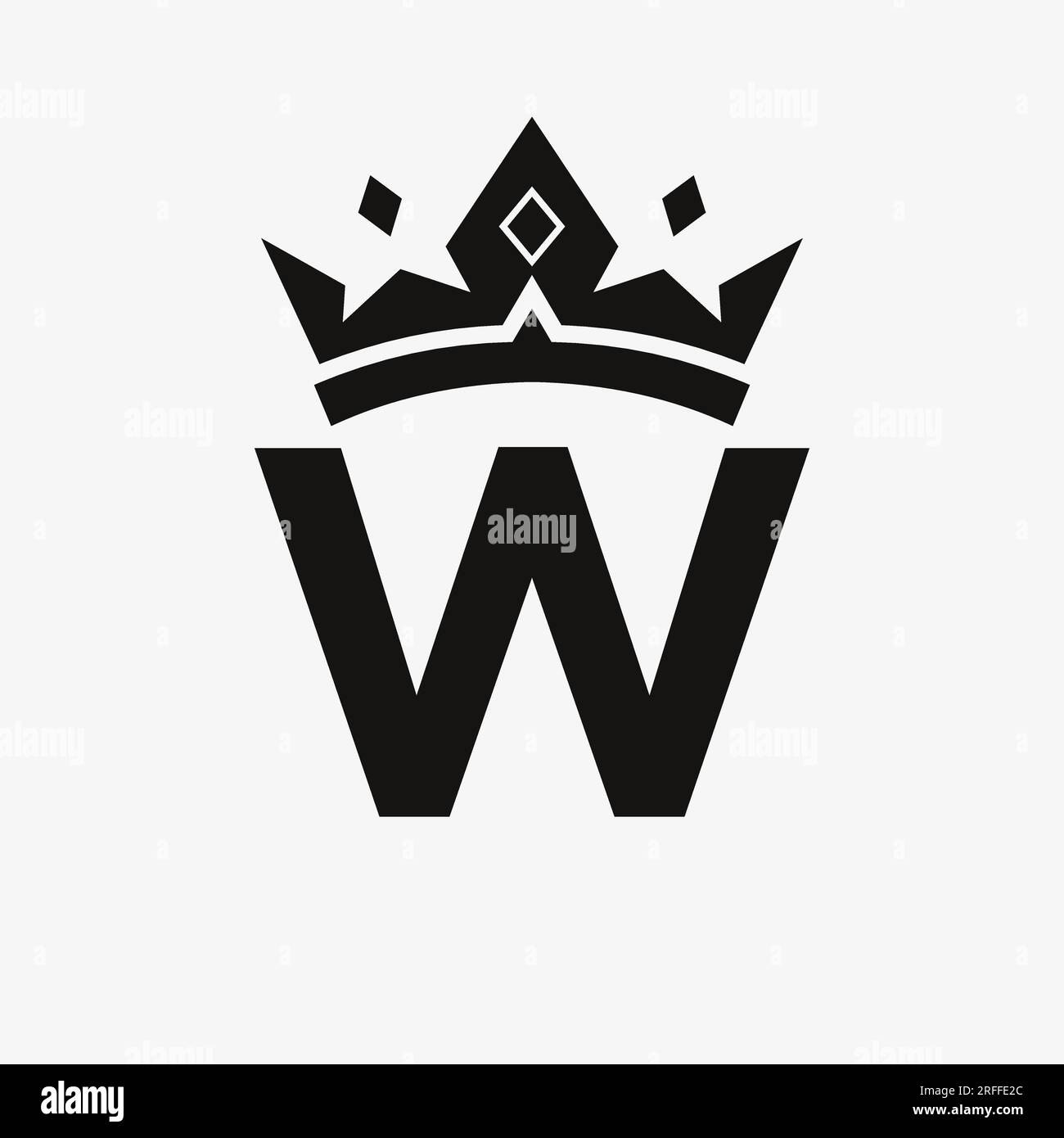 Crown Logo on Letter W Vector Template for Beauty, Fashion, Elegant ...