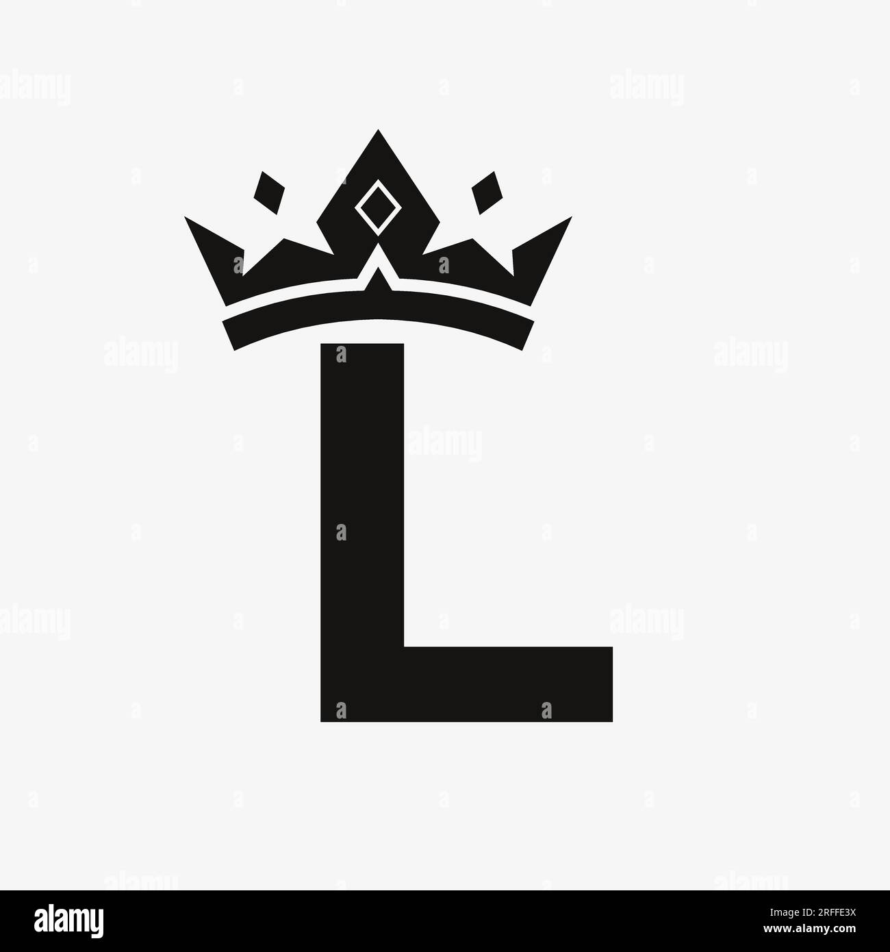 Crown Logo on Letter L Vector Template for Beauty, Fashion, Elegant ...