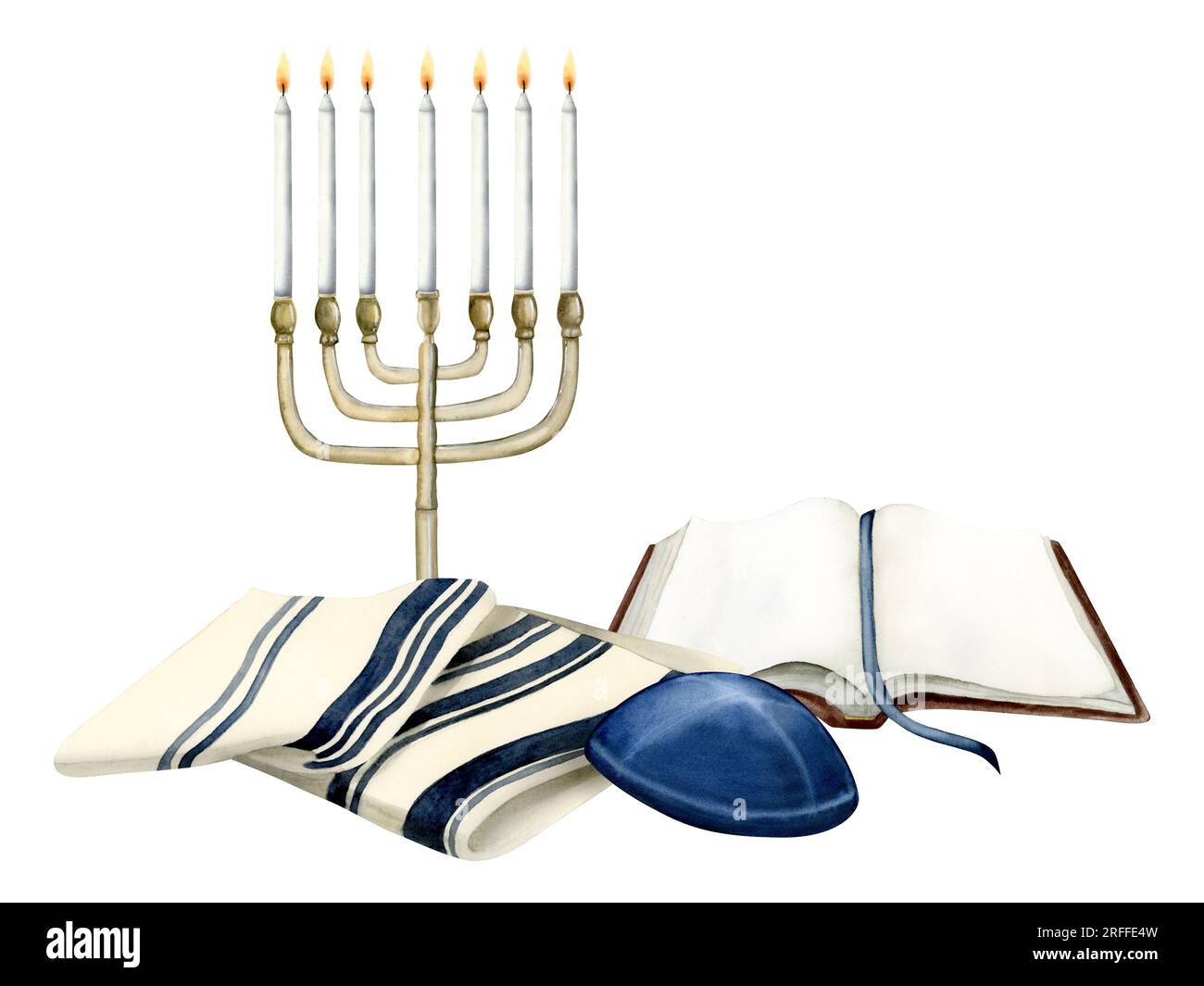 Shabbat prayer or Yom Kippur greeting card template for Jewish holiday
