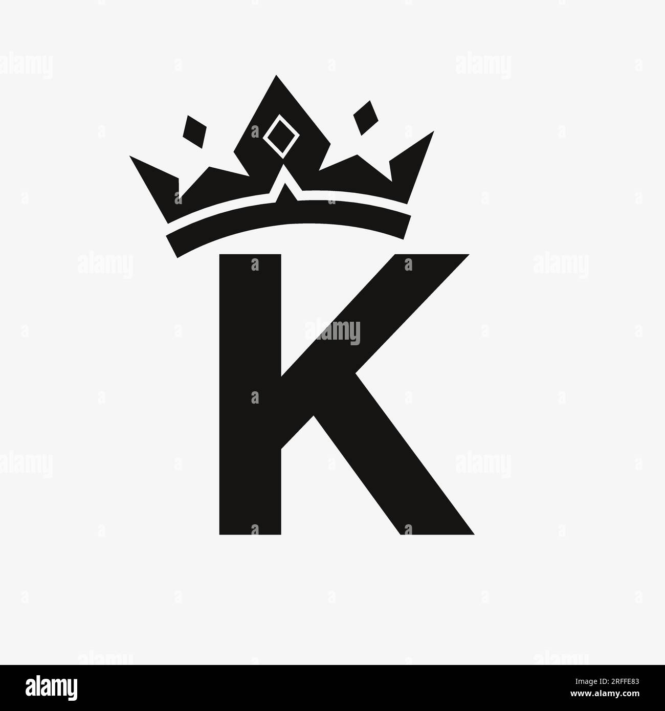 Crown Logo on Letter K Vector Template for Beauty, Fashion, Elegant ...