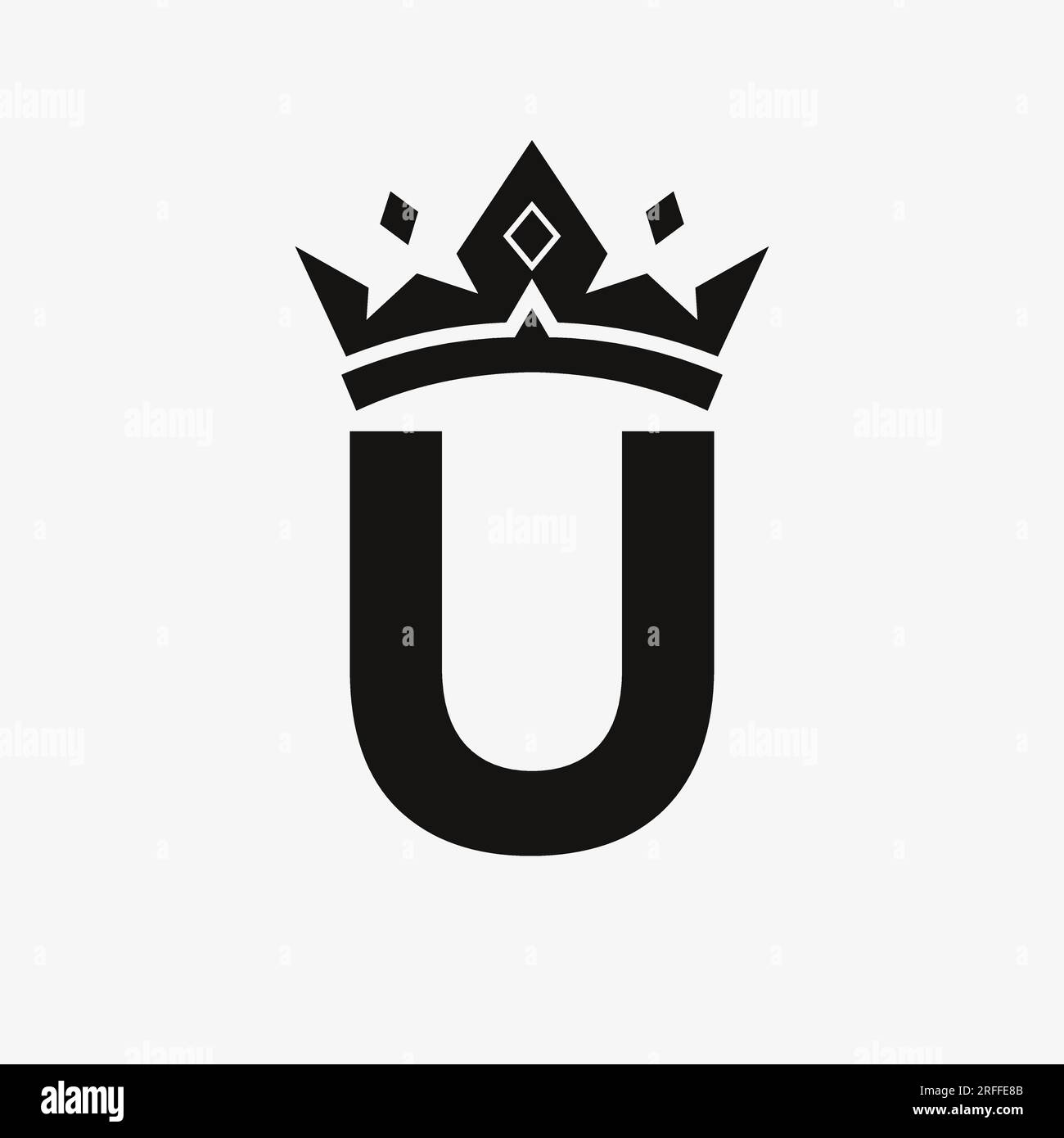 Crown Logo on Letter U Vector Template for Beauty, Fashion, Elegant ...