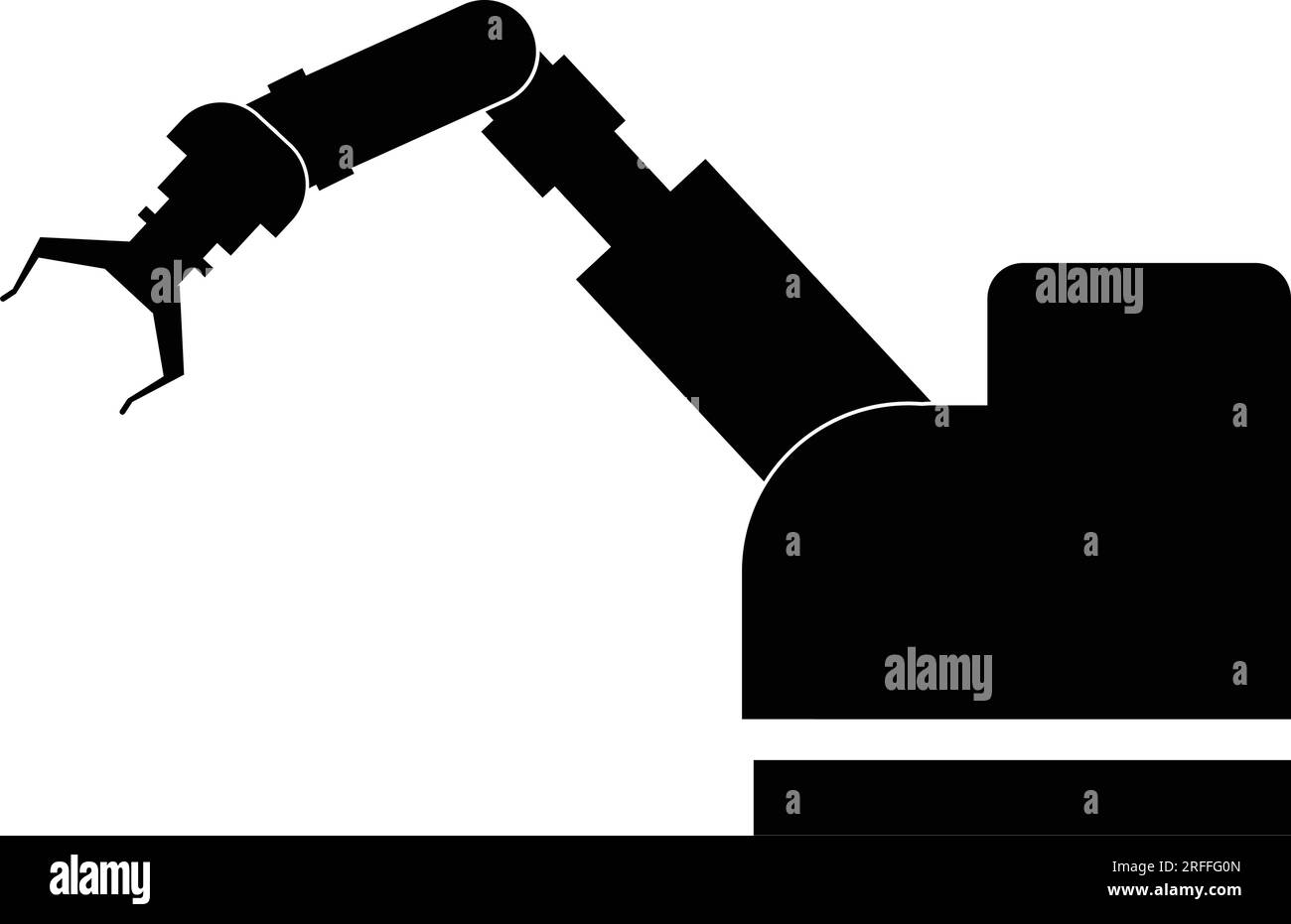 Industrial robot icon vector design,mechanical robot arm icon. Stock Vector