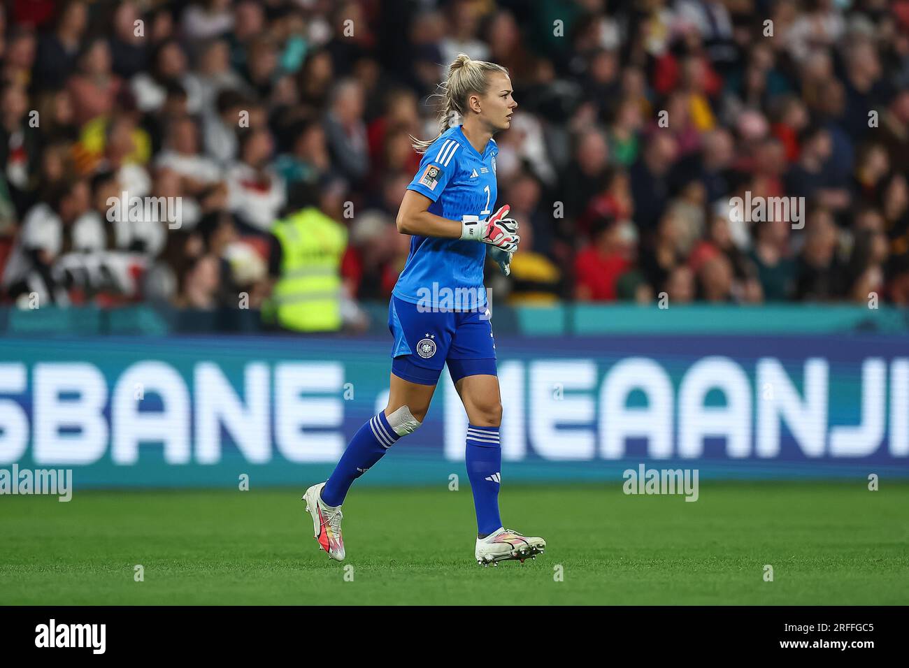 Merle Frohms #1 of Germany during the FIFA Women's World Cup 2023 Group H match South Korea vs Germany Women at Suncorp Stadium, Brisbane, Australia, 3rd August 2023 (Photo by Patrick Hoelscher/News Images) Credit: News Images LTD/Alamy Live News Stock Photo