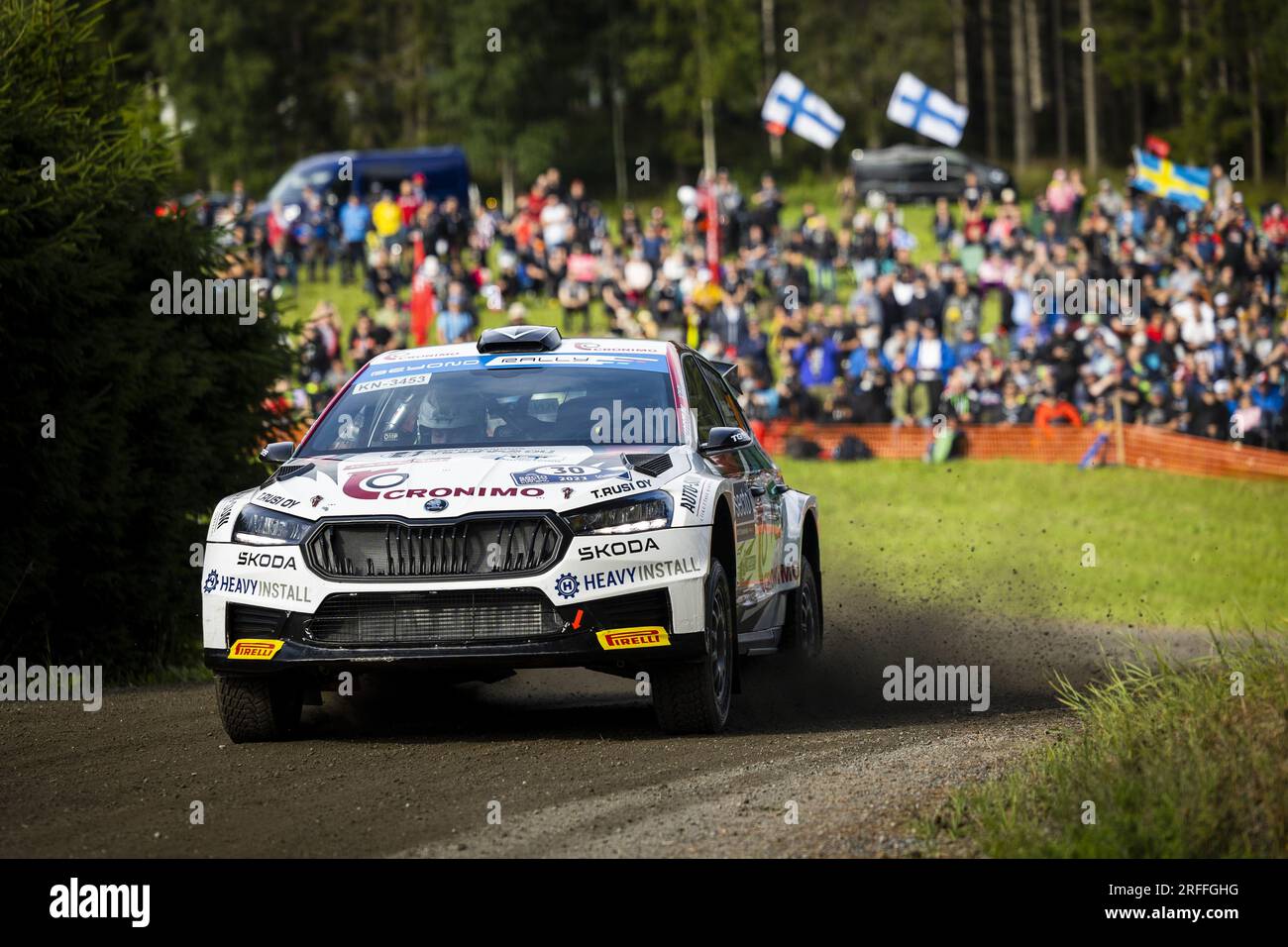 28 Jari HUTTUNEN (FIN), Antti LINNAKETO (FIN), SKODA FABIA, RC2, Rally2,  action during the Rally Finland 2023, 9th round of the 2023 WRC World Rally  Car Championship, from August 3 to 6