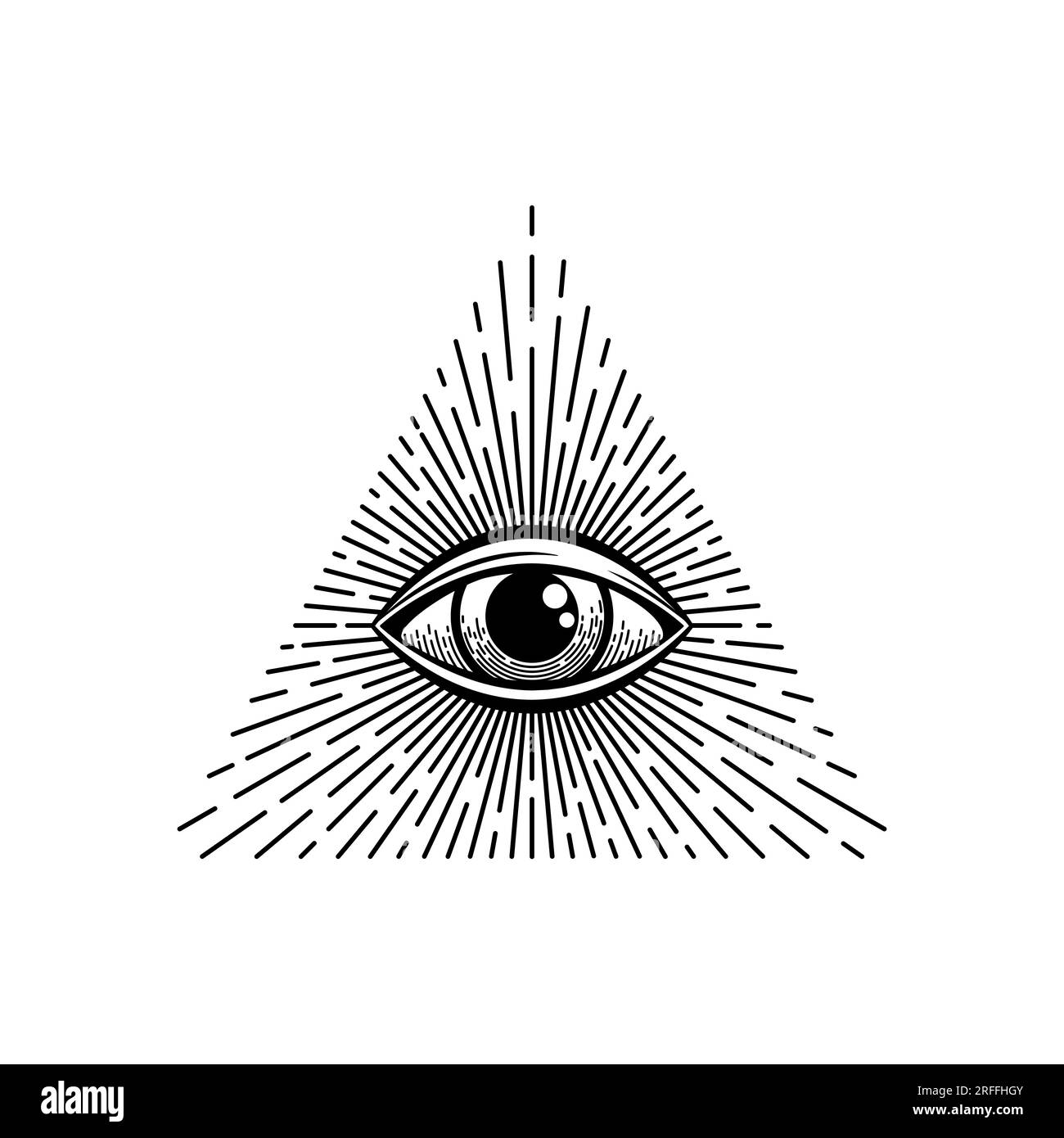 A Evil Eye with Triangle As a Concept of Magic, Mysticism and Fortune  Telling, a Outline Stock Set or Collection with Eyes Stock Vector -  Illustration of magic, collection: 167711458