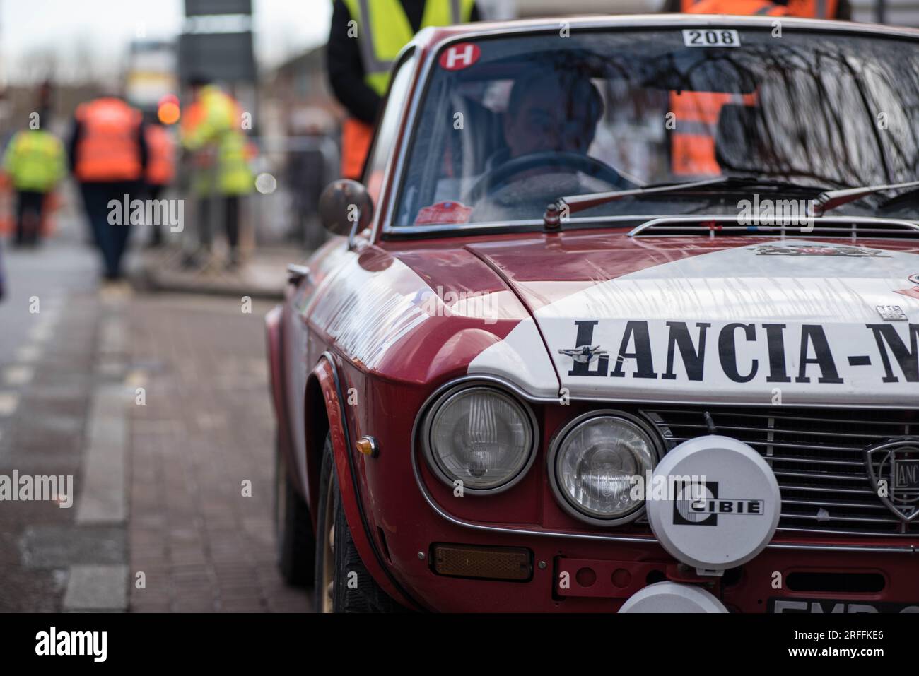 Lancia Fulvia Coupe in Marlboro Racing colours at the Monte Carlo Rallye Historique Stock Photo