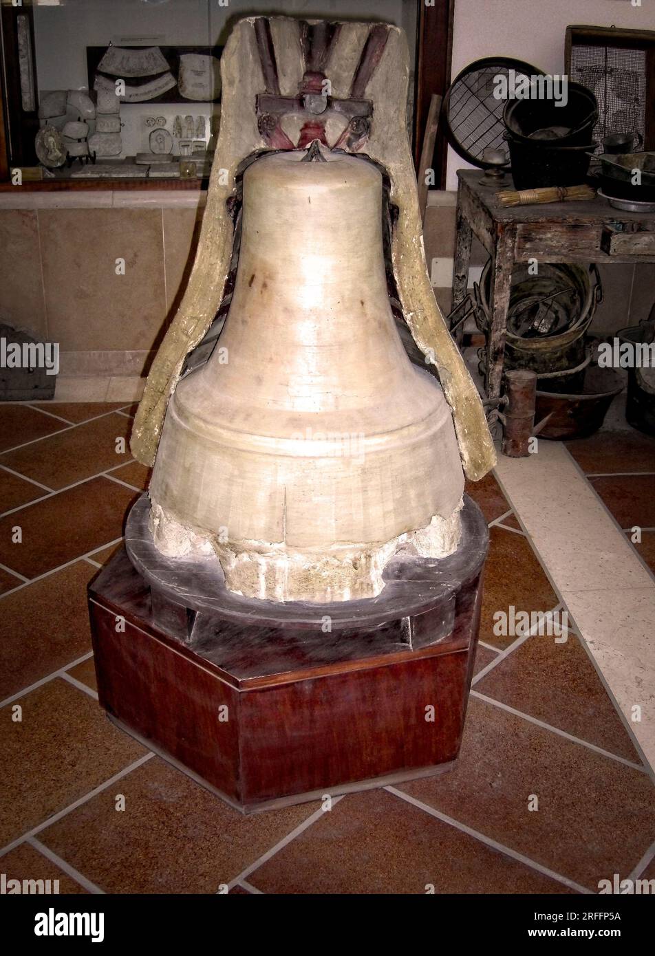 Italy Molise Agnone Marinelli bell Museum - Campane Marinelli is the oldest Italian foundry and one of the oldest in the world, specialized in the construction of bells. Stock Photo