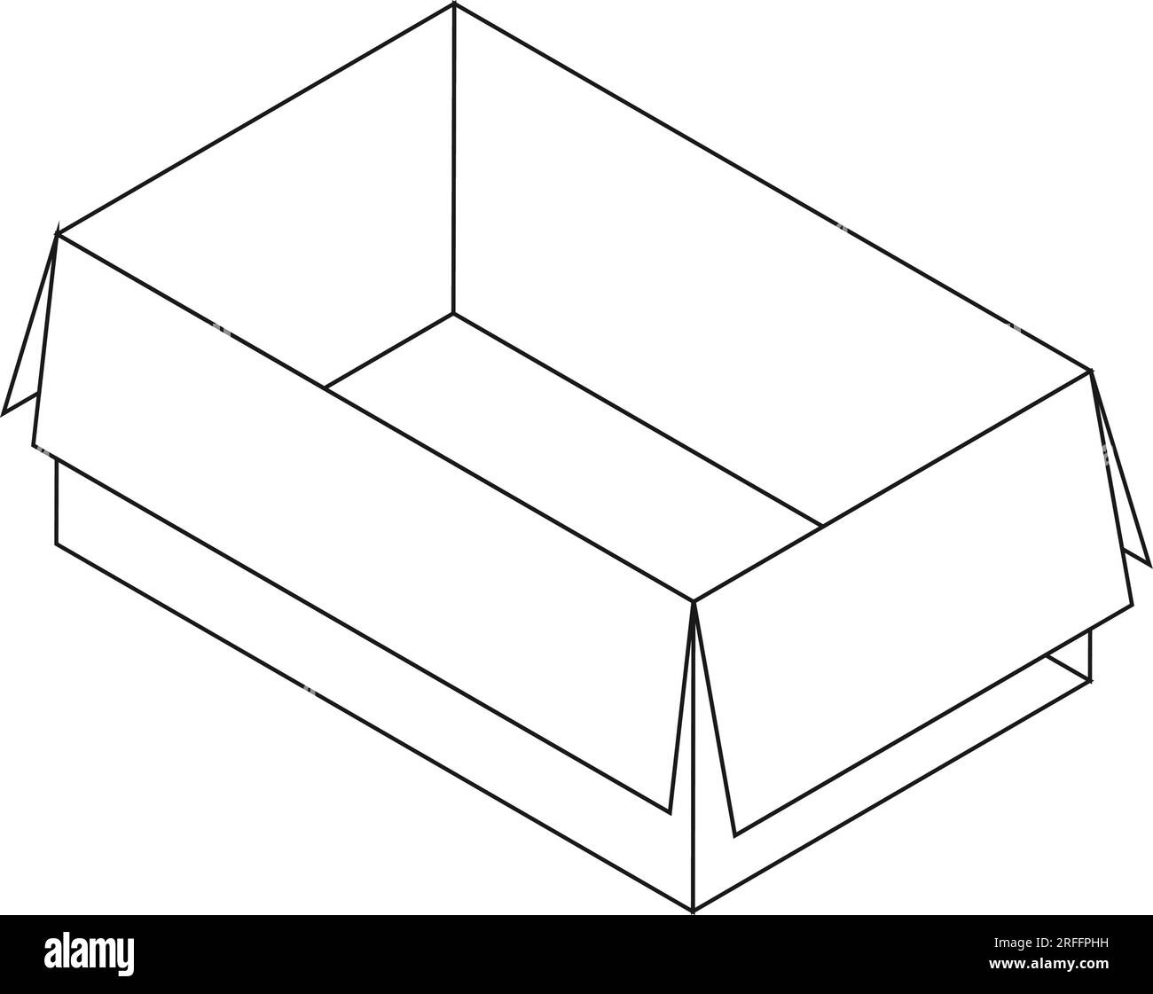 Cardboard box mockup isolated on white background. Shipping box layout