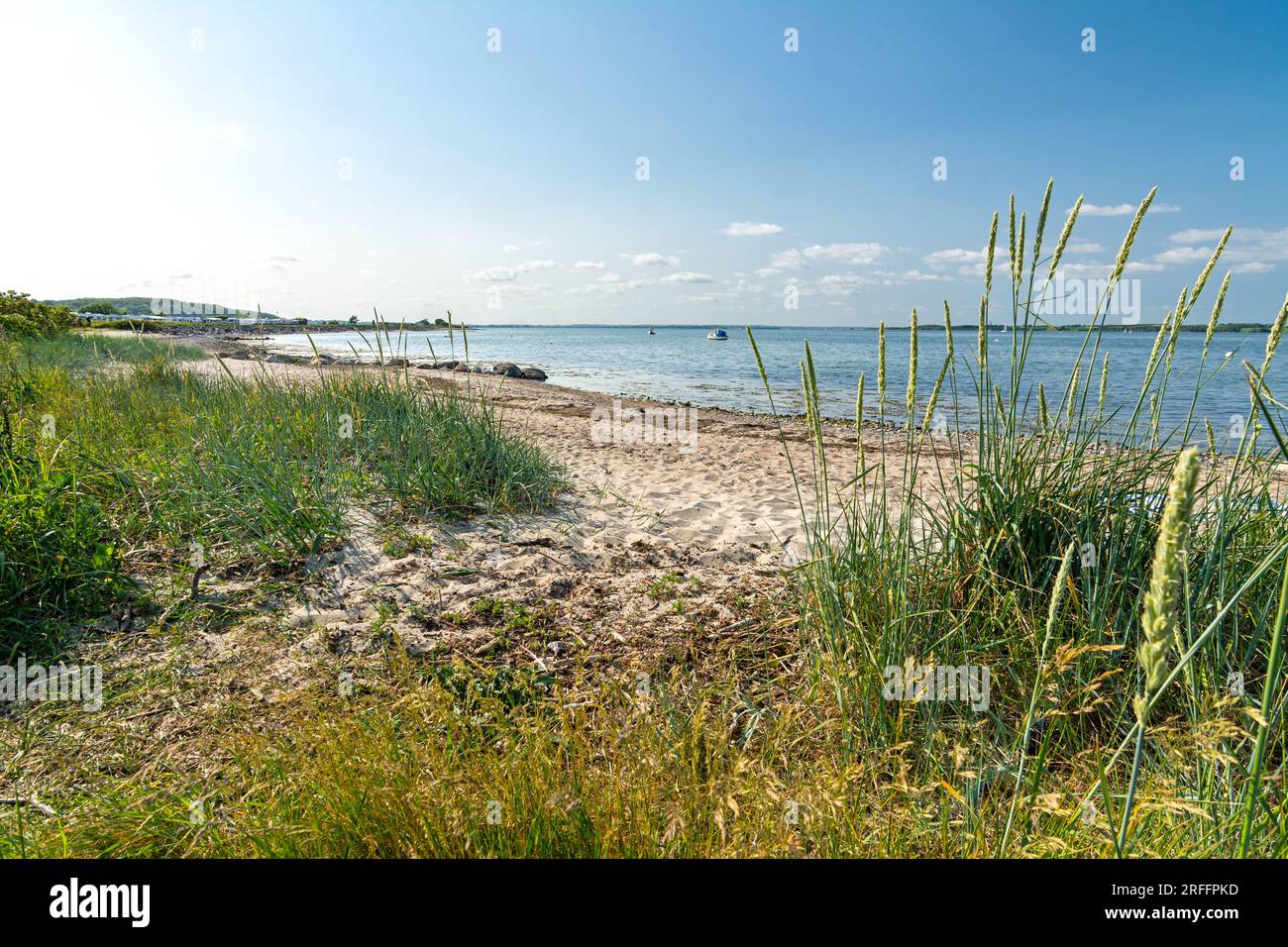 Peaceful beach in Westerholz at the Baltic Sea in North Germany Stock Photo