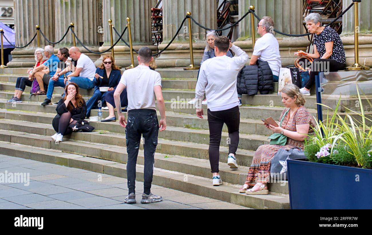 Glasgow, Scotland, UK. 3rd August, 2023. Genuine new Banksy art in the city as the duke gets clamped. A yellow traffic clamp has appeared on the cone duke’s horse adorned by a rat in front of the Banksy exhibition as the city finally gets its Banksy Credit Gerard Ferry/Alamy Live News Stock Photo