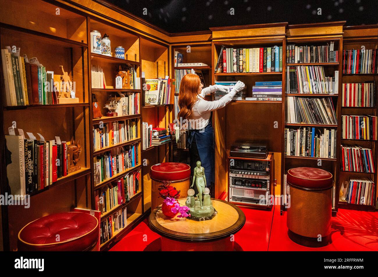 London, UK. 3rd Aug, 2023. A recreation of his library with some of his ...
