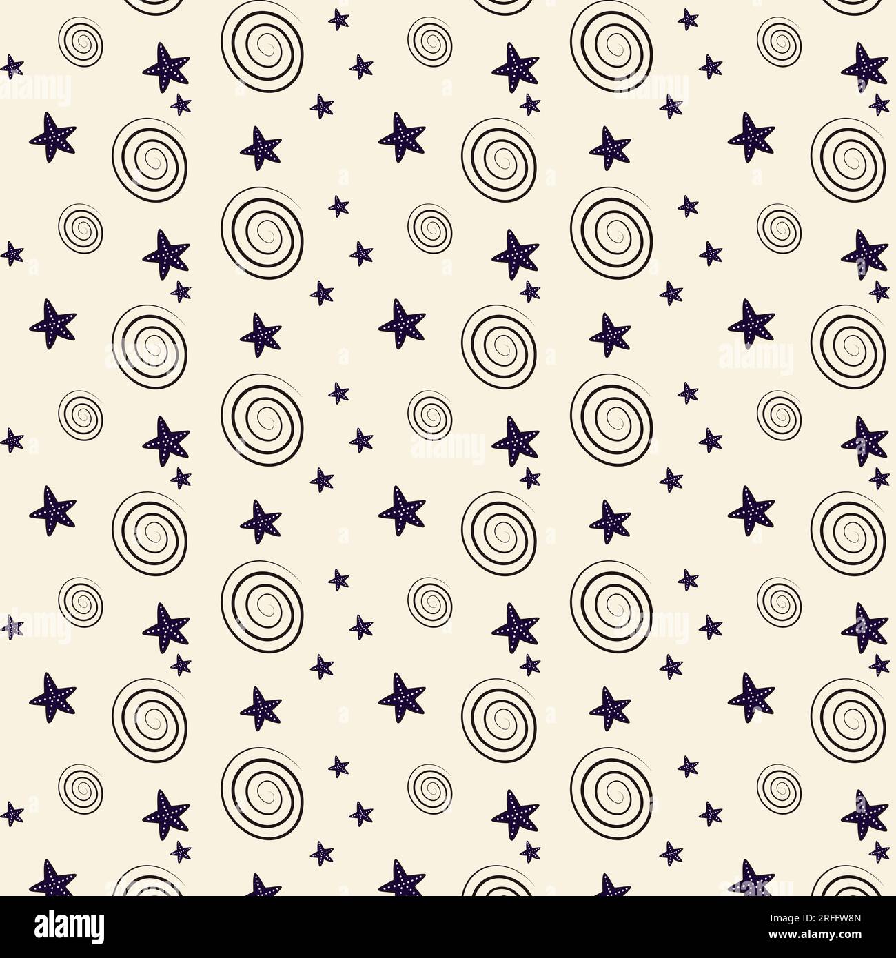 Spiral And Star Galaxy Doodle Pattern Stock Vector Image & Art - Alamy