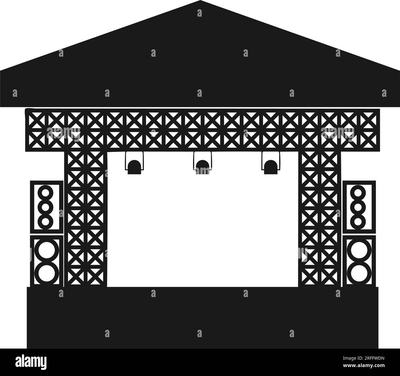 music festival stage icon vector illustration template design Stock Vector