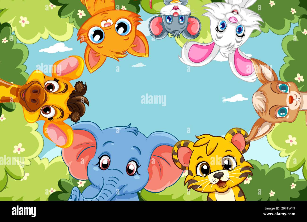 Empty Banner Template with Wild Animals illustration Stock Vector Image ...