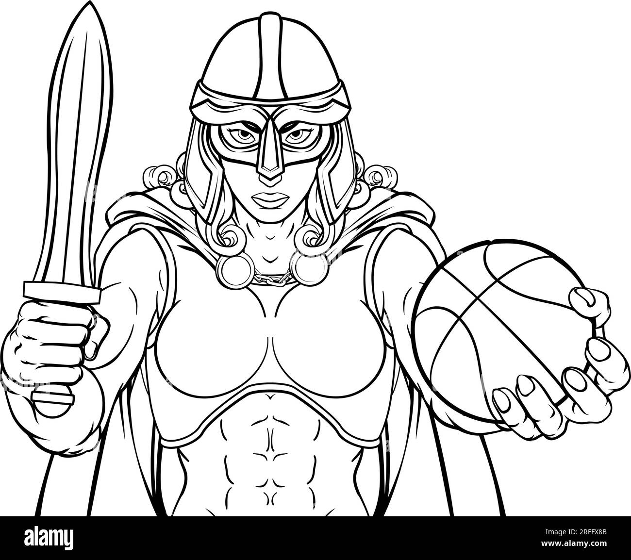 Viking Celtic Knight Basketball Warrior Woman Stock Vector Image & Art