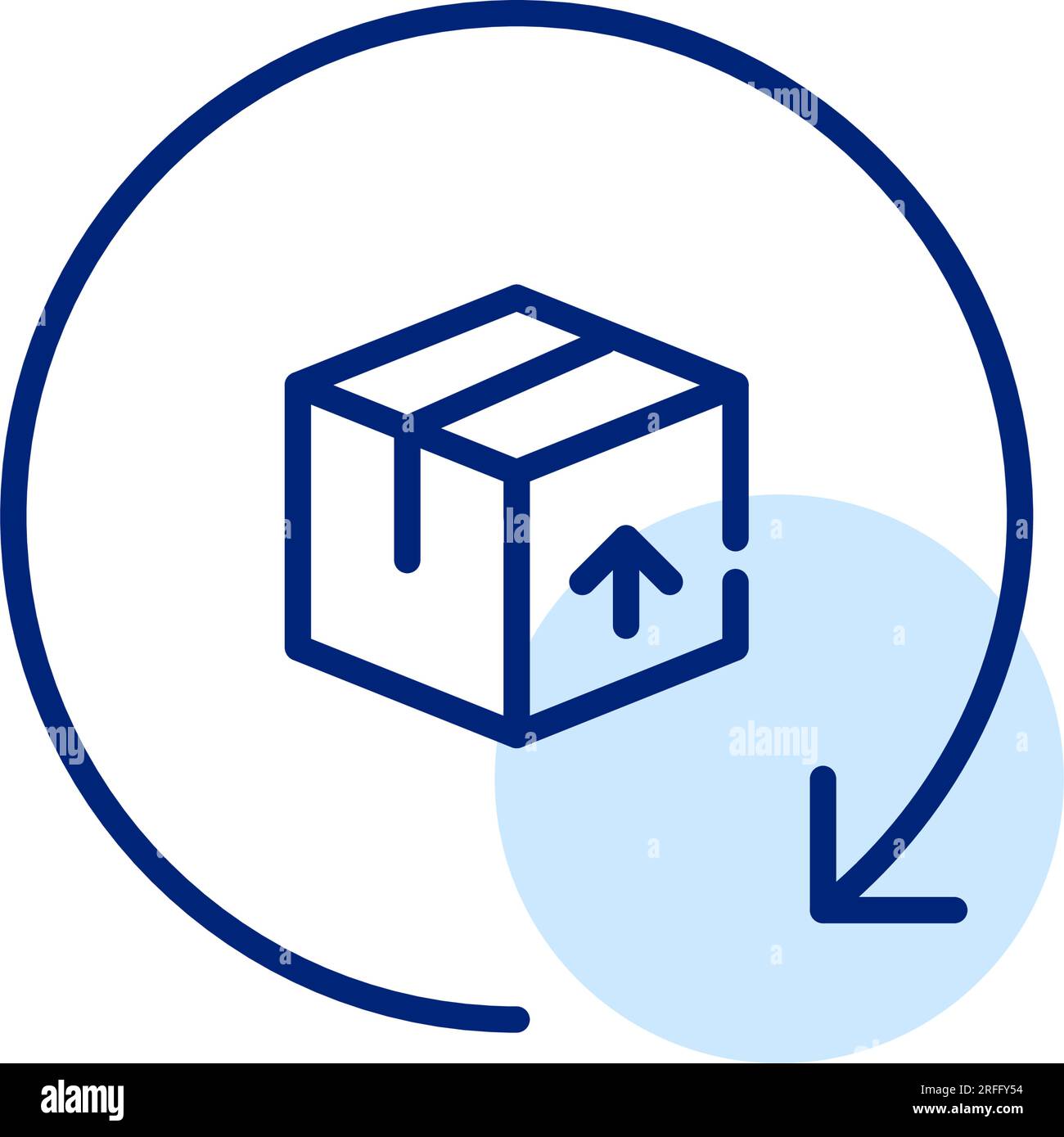 Free parcel return service. Pixel perfect, editable stroke icon Stock