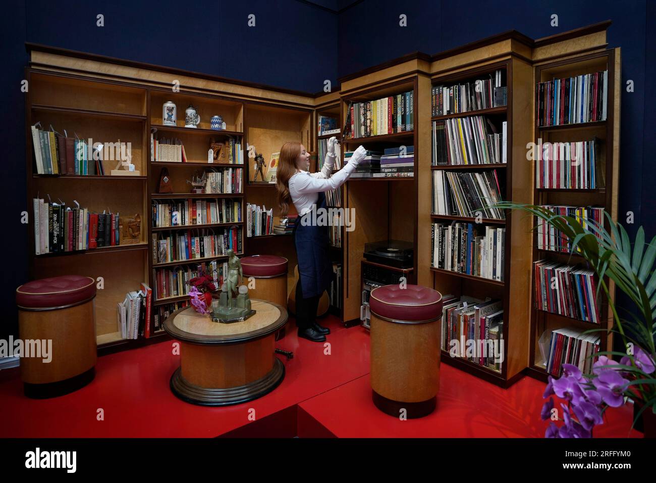 A recreation of Freddie Mercury's library is displayed containing many ...