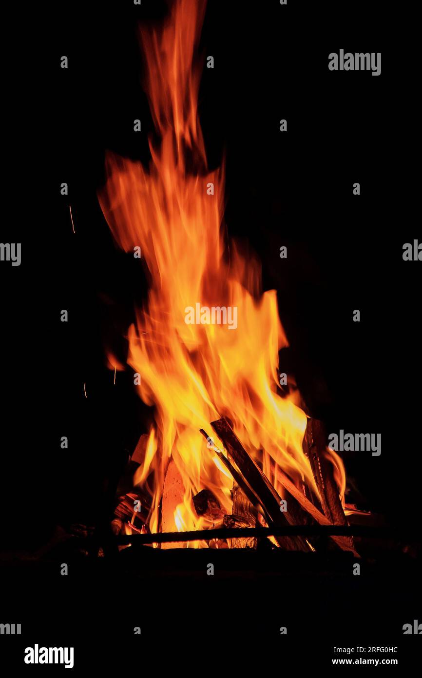 heat and fire energy. textured flames in fireplace. hot temperature