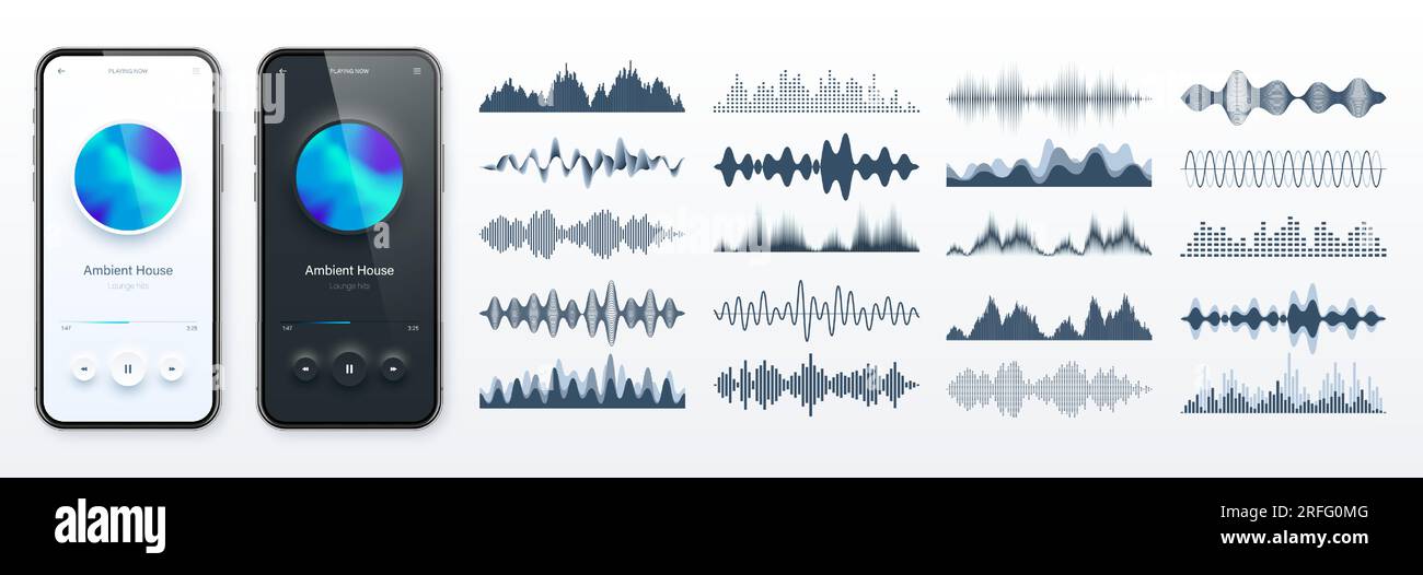 Online audio player user interface, smartphone app UI design. Music ...