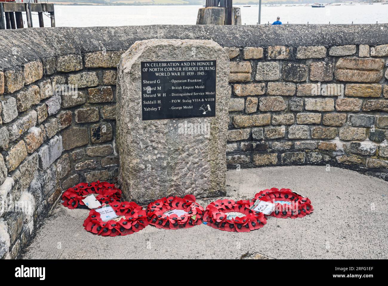 A war memorial at North Corner on the banks of the River Tamar in Devonport. Referred to as North Corner Heroes. Stock Photo