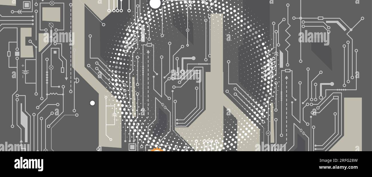 Abstract circuit board futuristic technology processing business ...