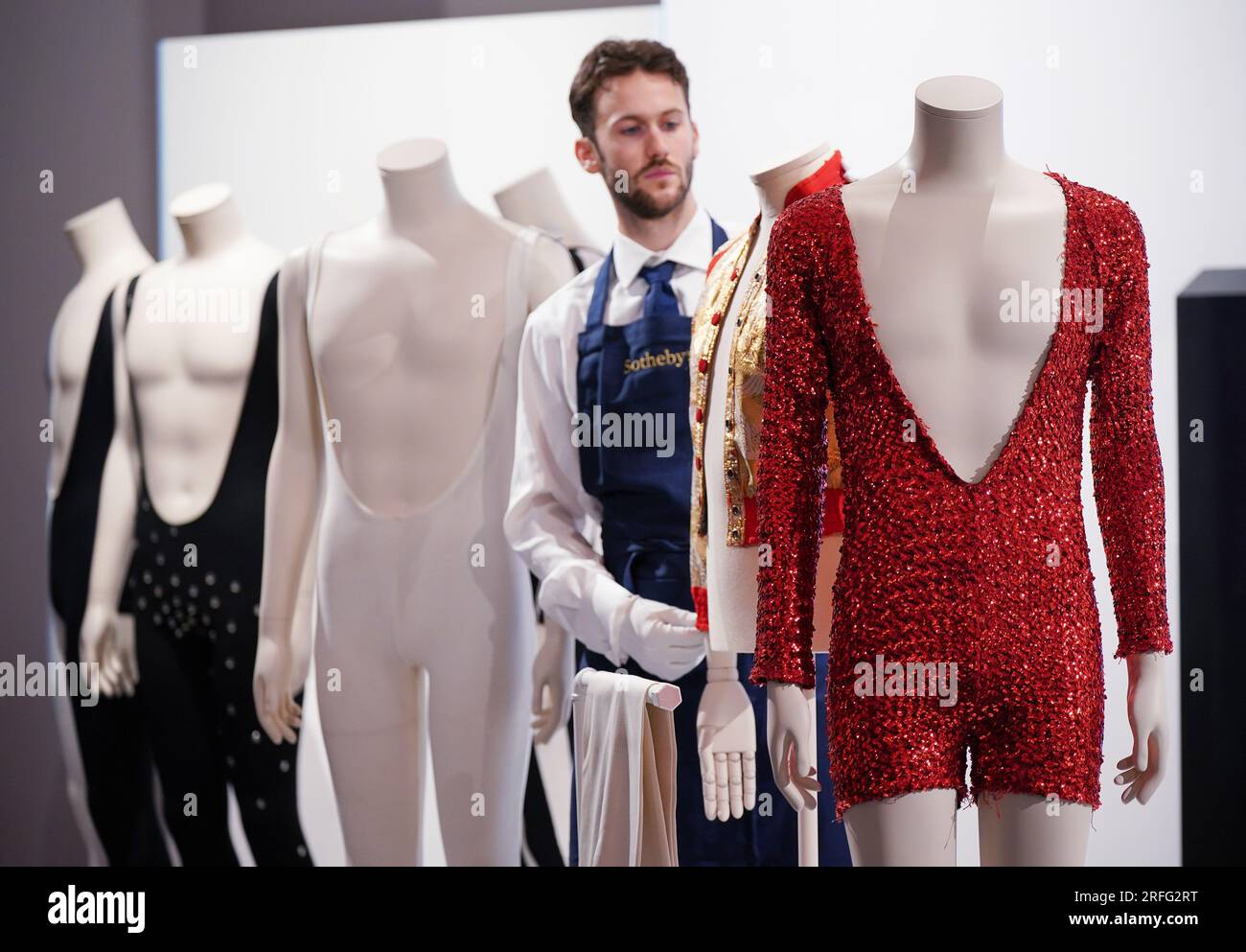 Costumes and clothing - up for auction at Sotheby's Freddie Mercury: A  World of His Own exhibition Stock Photo - Alamy