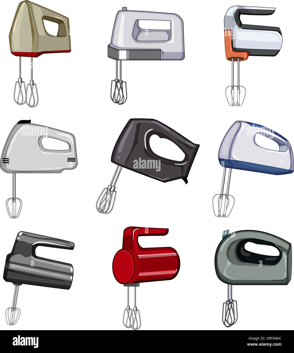 hand mixer set cartoon vector illustration Stock Vector Image & Art Alamy