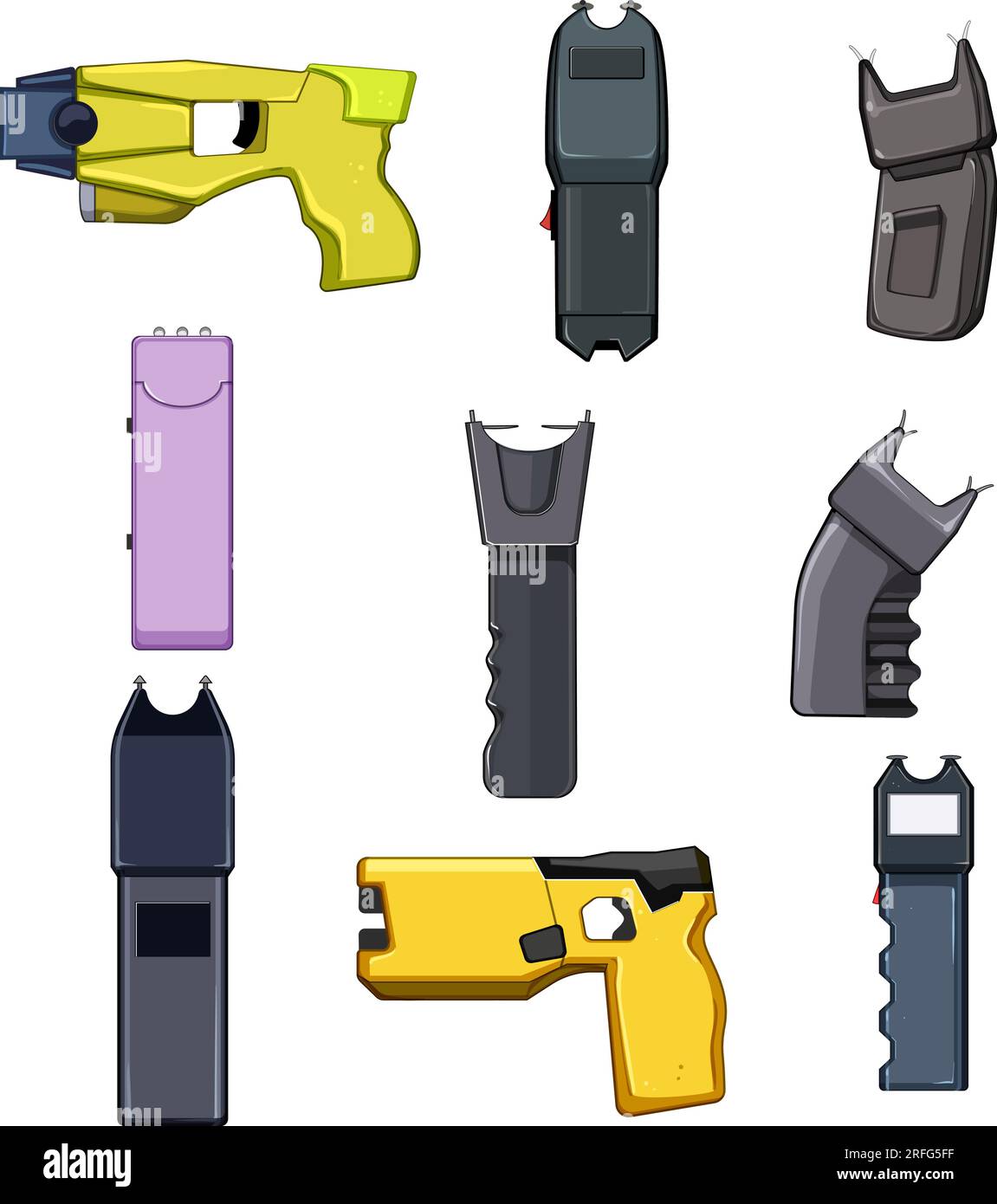 taser gun set cartoon vector illustration Stock Vector Image & Art - Alamy